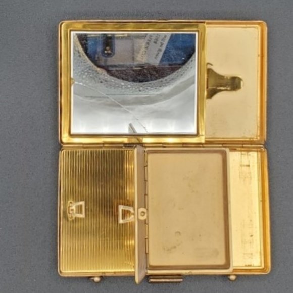 Vintage 2 Sided Mother of Pearl Make Up - Cigarette Case - Picture 6 of 7